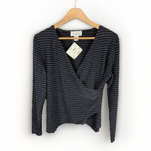 Gantos NWT’s Vintage 90’s Top Women’s L Y2K Sparkling Stripes Made In USA Retro